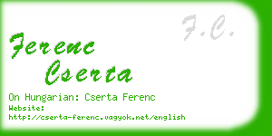 ferenc cserta business card